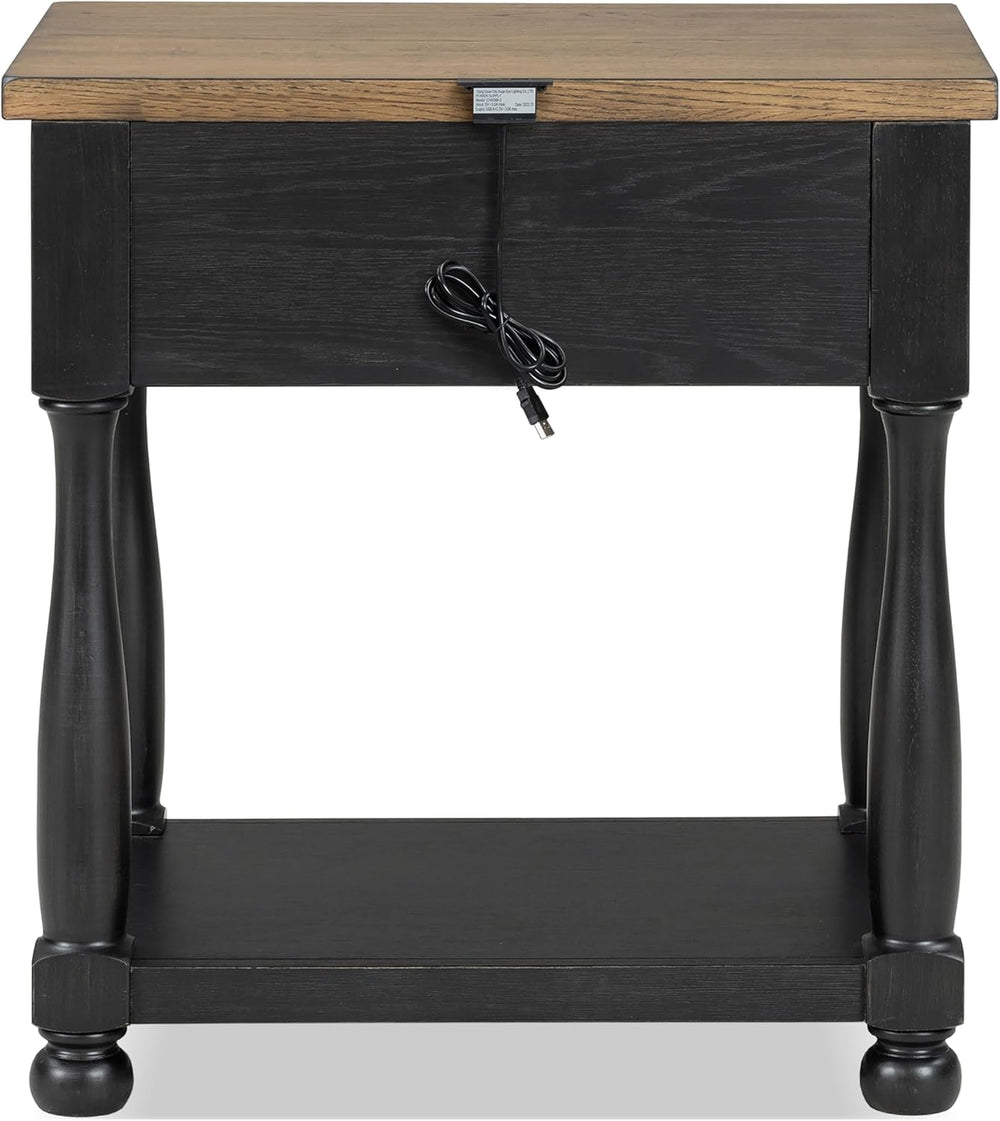 Furniture of America Narella Modern Farmhouse Solid Wood End Tables Set of 2,...