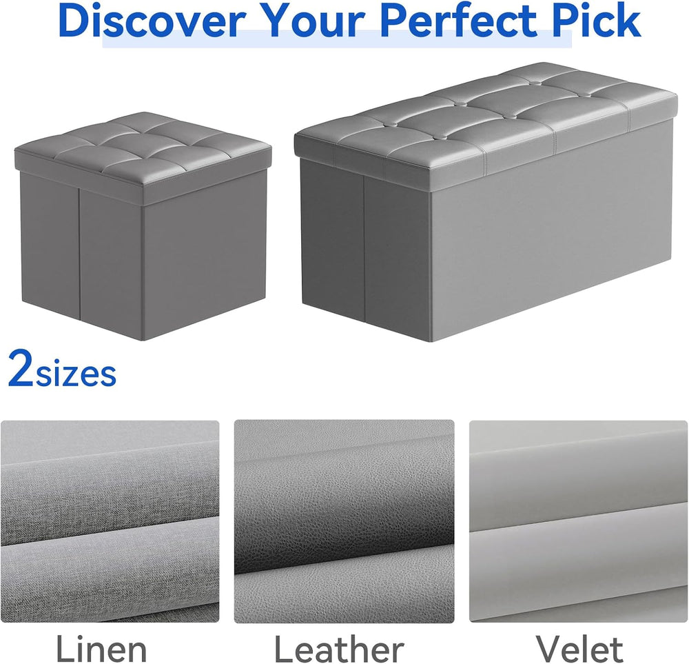 BRIAN & DANY 30 Inches Storage Ottoman Bench, Faux Leather Ottoman with S...