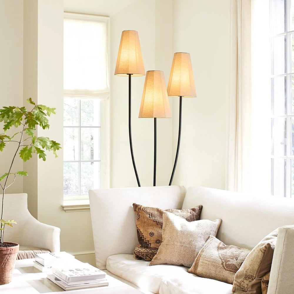 ZenGlimmer Artistic Vintage Floor Lamp, 3-Light Standing Lamps with Sculptura...