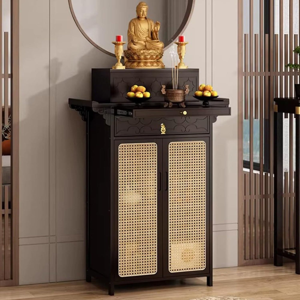 Chinese Shrine Altar Table with Storage, Bamboo Buddha Buddhist Altar Cabinet...