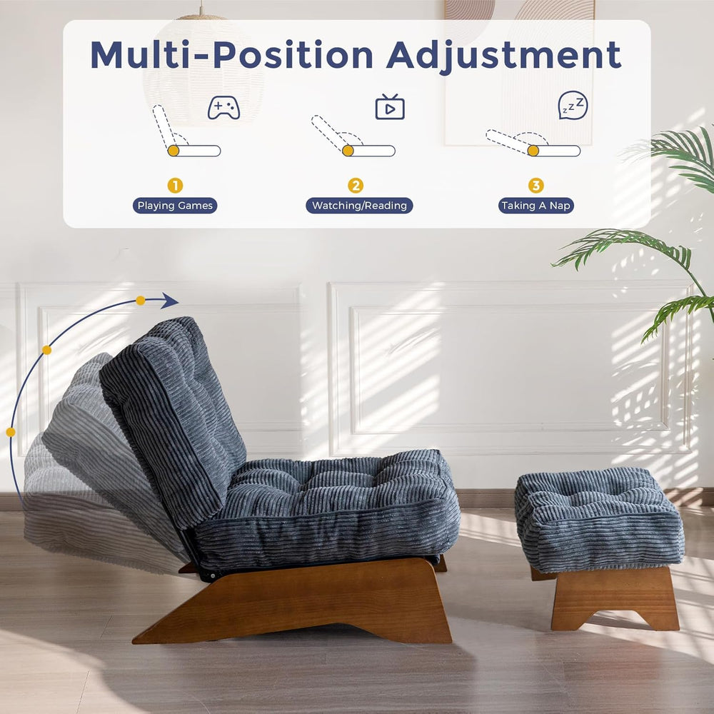 MAXYOYO Accent Chair with Ottoman, Lounge Chair with Adjustable Backrest | Tu...