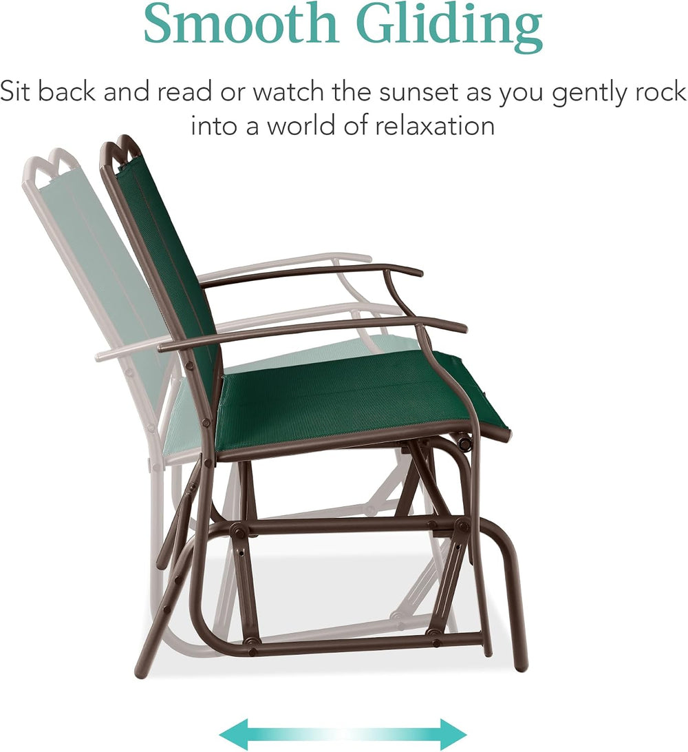Best Choice Products 2-Person Outdoor Patio Swing Glider Steel Bench Loveseat...
