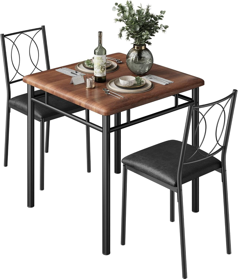 Garvee Dining Table Set for 2, Small Kitchen Table with Upholstered Chairs | ...