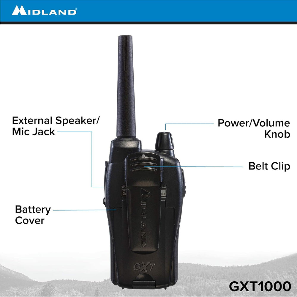 Midland GXT1000VP4 50 Channel GMRS Two-Way Radio - Up to 36 Mile Range Walkie...
