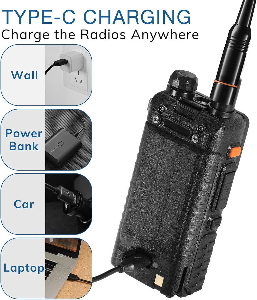 BAOFENG UV-5RM Plus 10W Ham Radio, Dual Band Long Range, 2 Packs