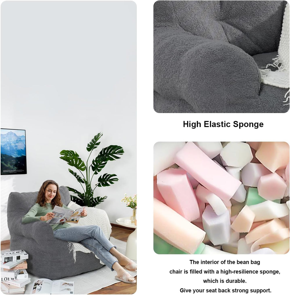DKLGG Bean Bag Chairs for Adults, Giant Bean Bag Chair with Filler Included F...