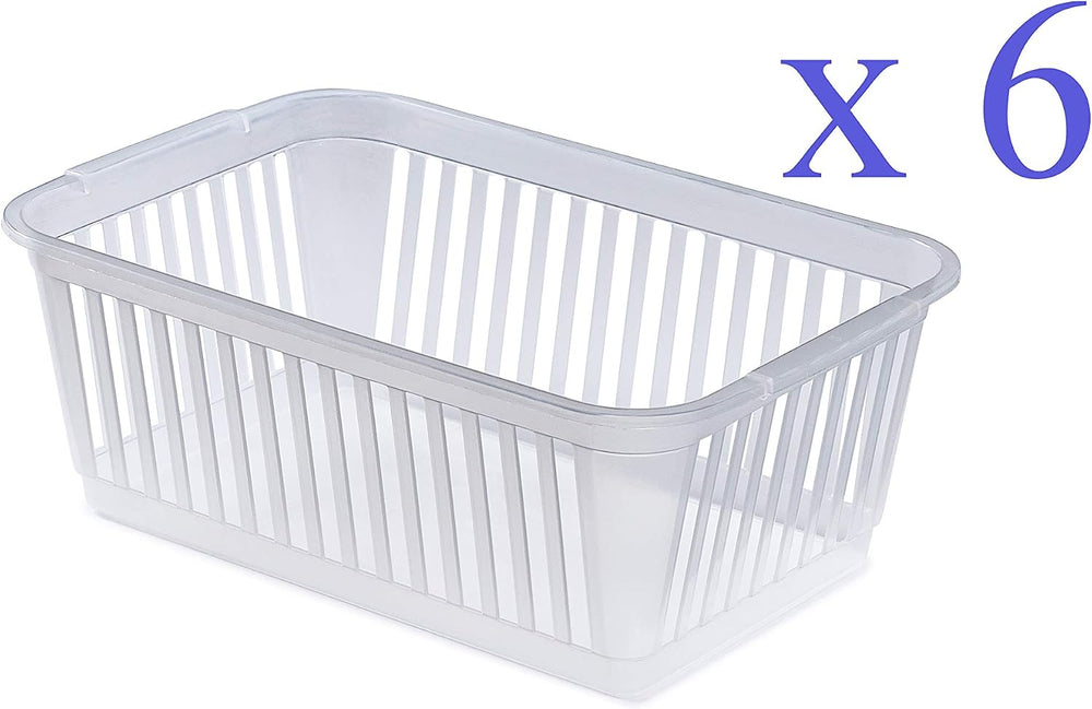 30cm Clear Plastic Handy Basket Storage Basket - Set Of 6