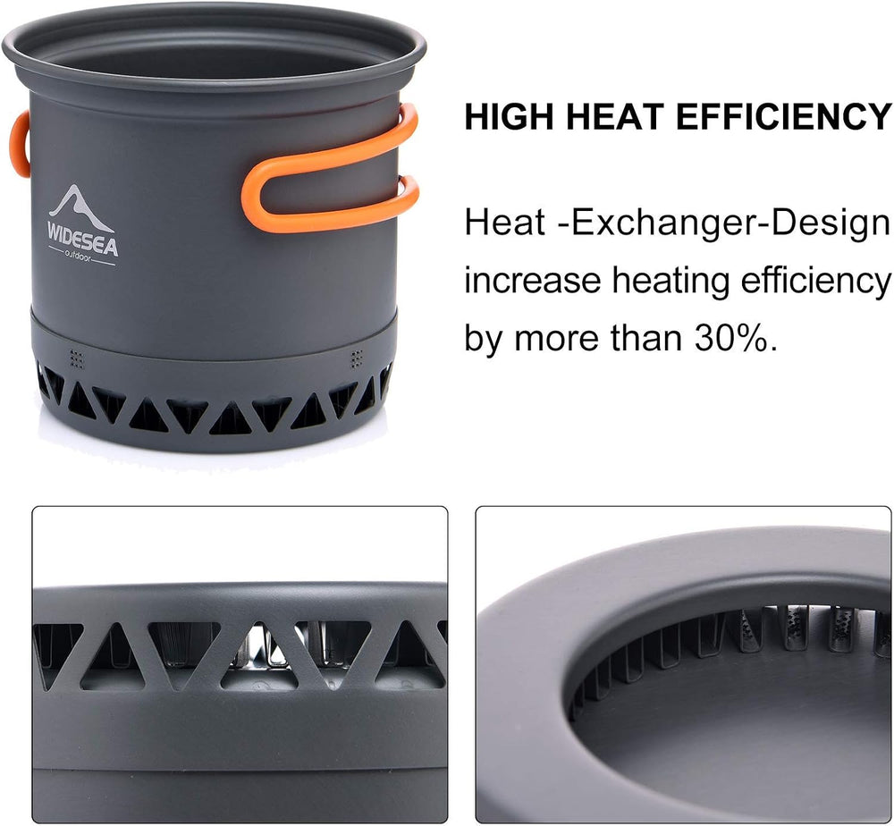 widesea Camping Cookware Outdoor Pot Pan Cooking Equipment Heat Exchange Desi...
