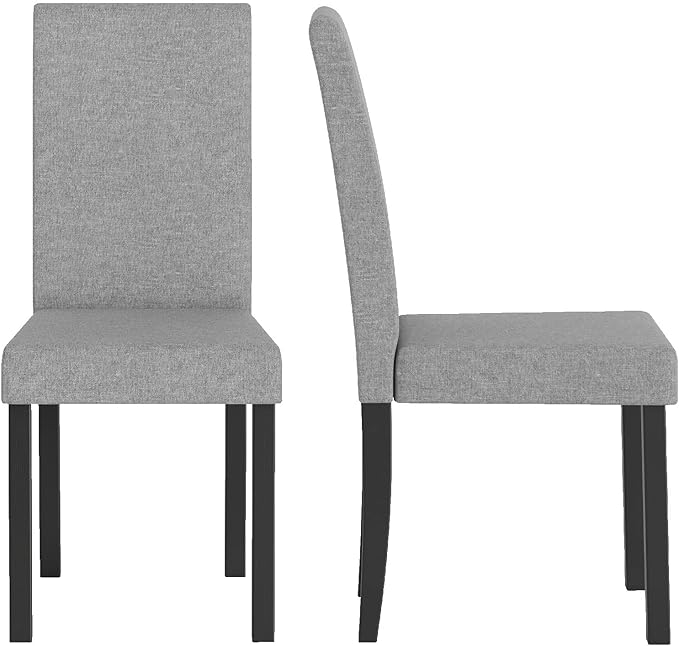 COSTWAY Fabric Armless Dining Chairs Set of 2, Upholstered Kitchen Side Chair...