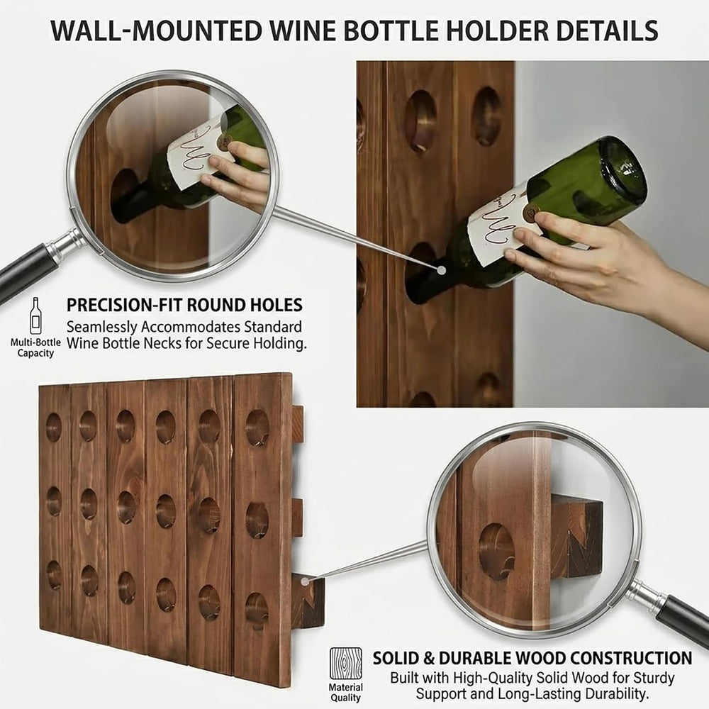 Wall Mounted Wine Riddling Rack,Wall Mounted Wine Rack Solid Wood Storage Org...