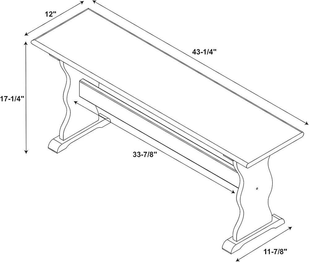 Linon Chelsea Dining Bench in Honey Stained Pine Wood