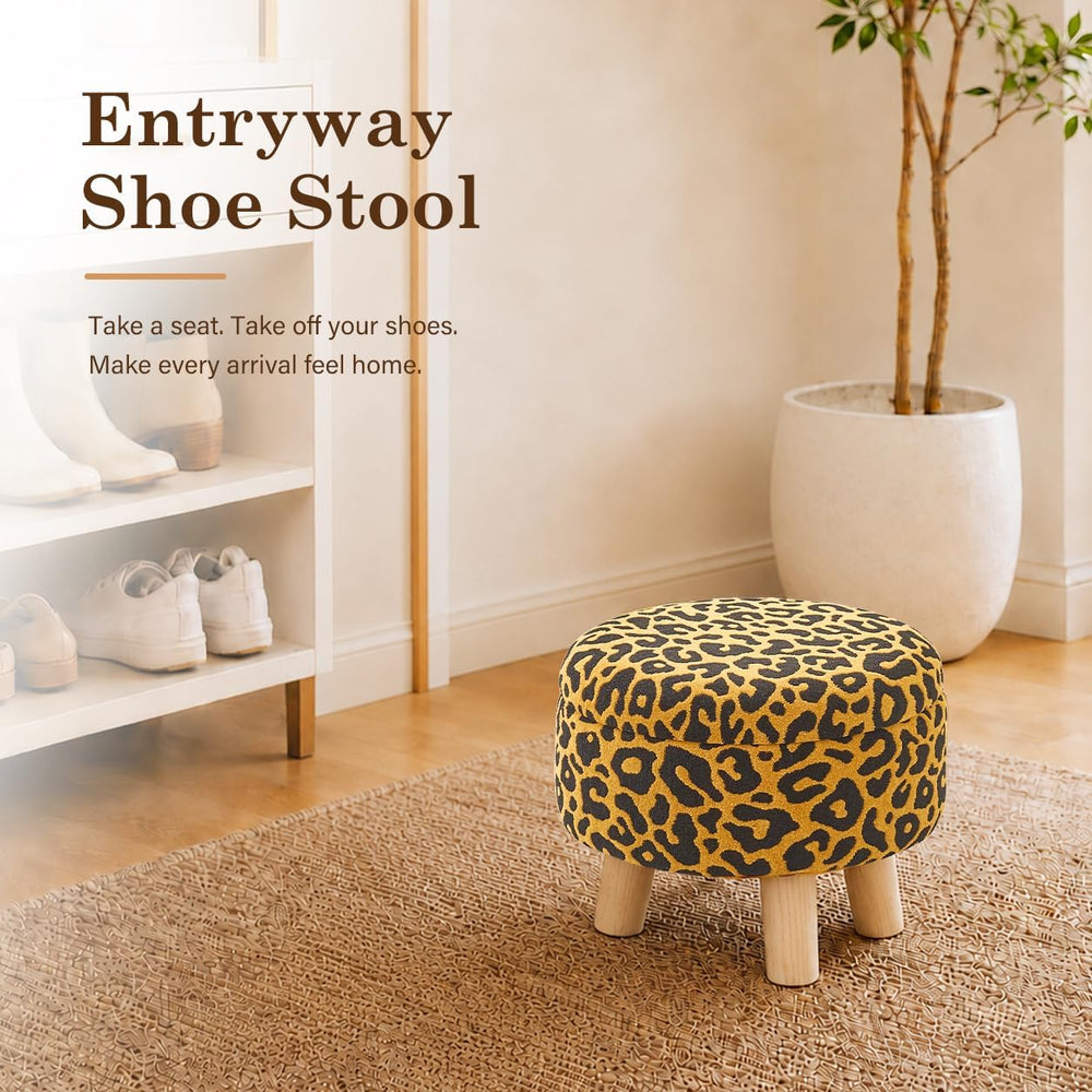 Wimarsbon Storage Ottoman, Modern Round Footrest with Soft Padded Seat, Patte...