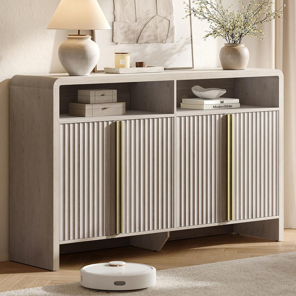 ModernMate 59" Sideboard Buffet Cabinet with Storage, Modern Fluted 4-Do...
