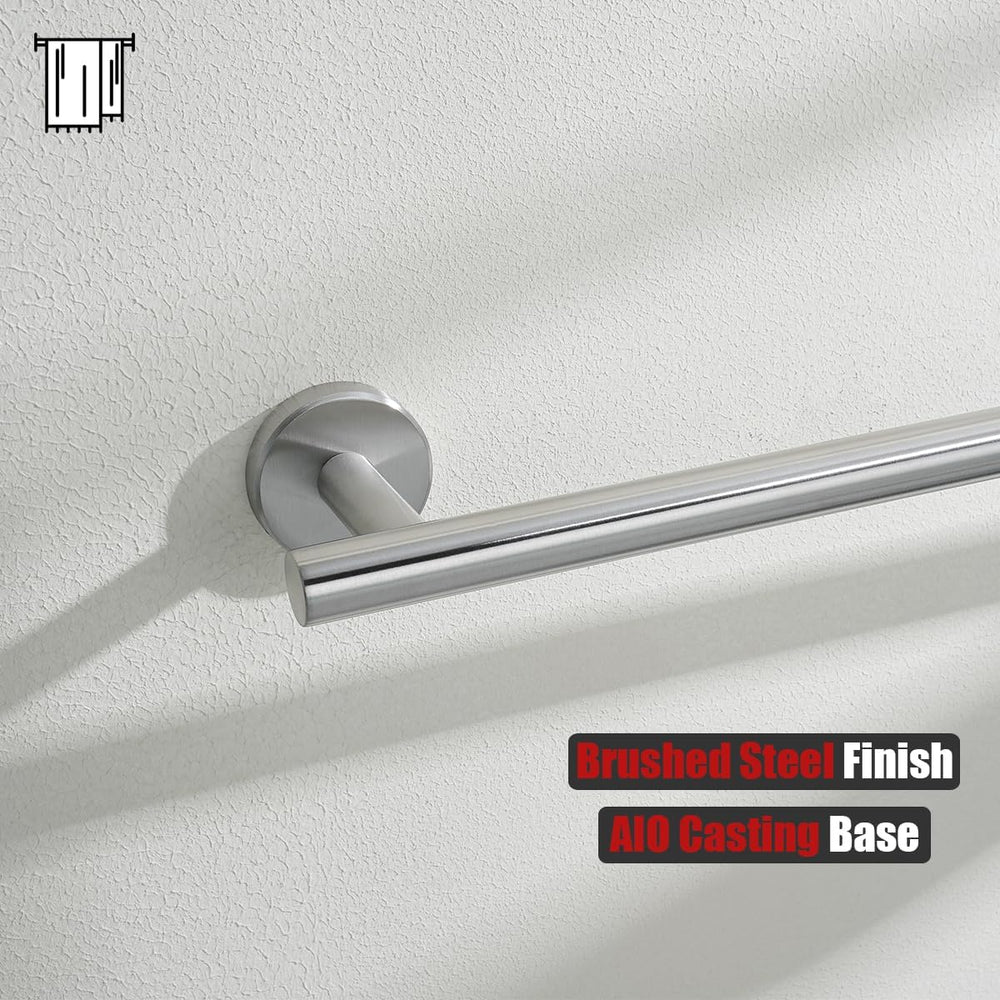 JQK Bathroom Hardware Set Brushed Steel, 5-Piece Bath Accessories Set Wall Mo...