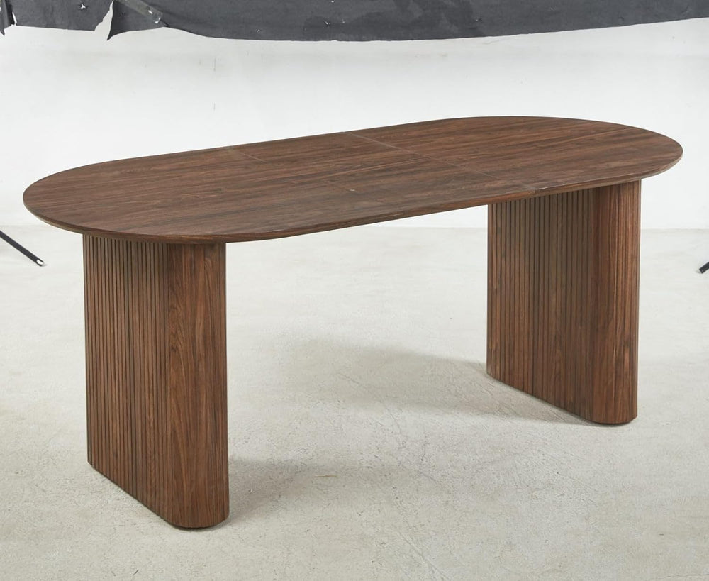 Expandable Dining Table,Wood Extendable Dining Room Kitchen Dinner Table, Lon...