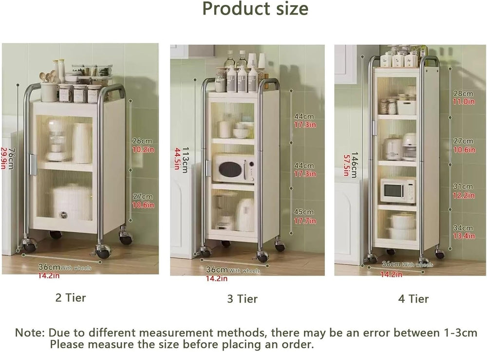 Multi-Layer Kitchen Racks Narrow Pantry Storage Cabinet for Small Spaces with...