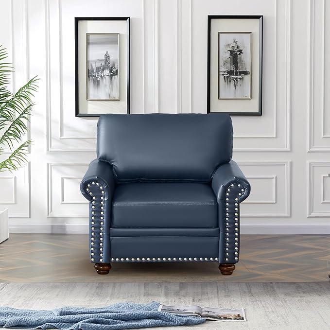 2 Piece Faux Leather Sofa Set,Modern Chair and Loveseat Sets with Storage,Mid...