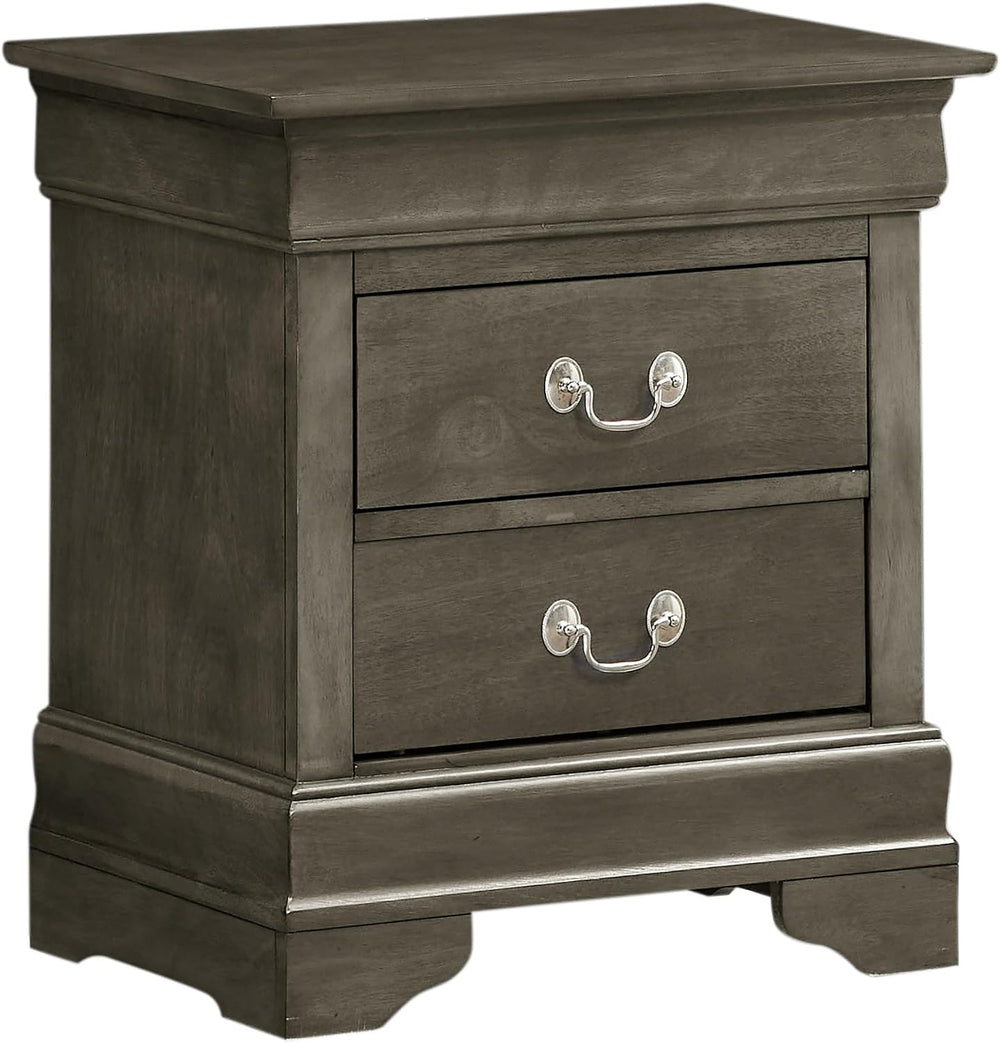 Charming Traditional Gray Nightstand,for Small Spaces