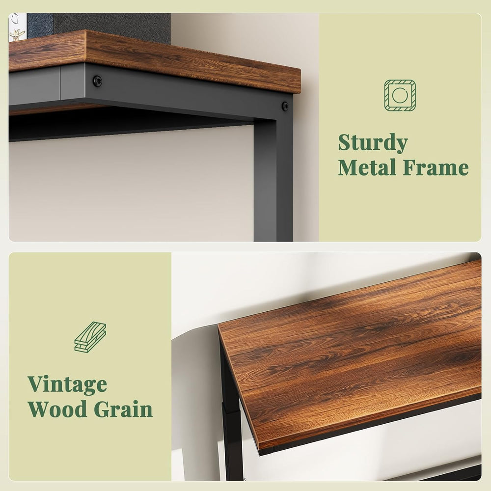 Slim Console Table with Outlet & Height Adjustable, 66'' Behind S...