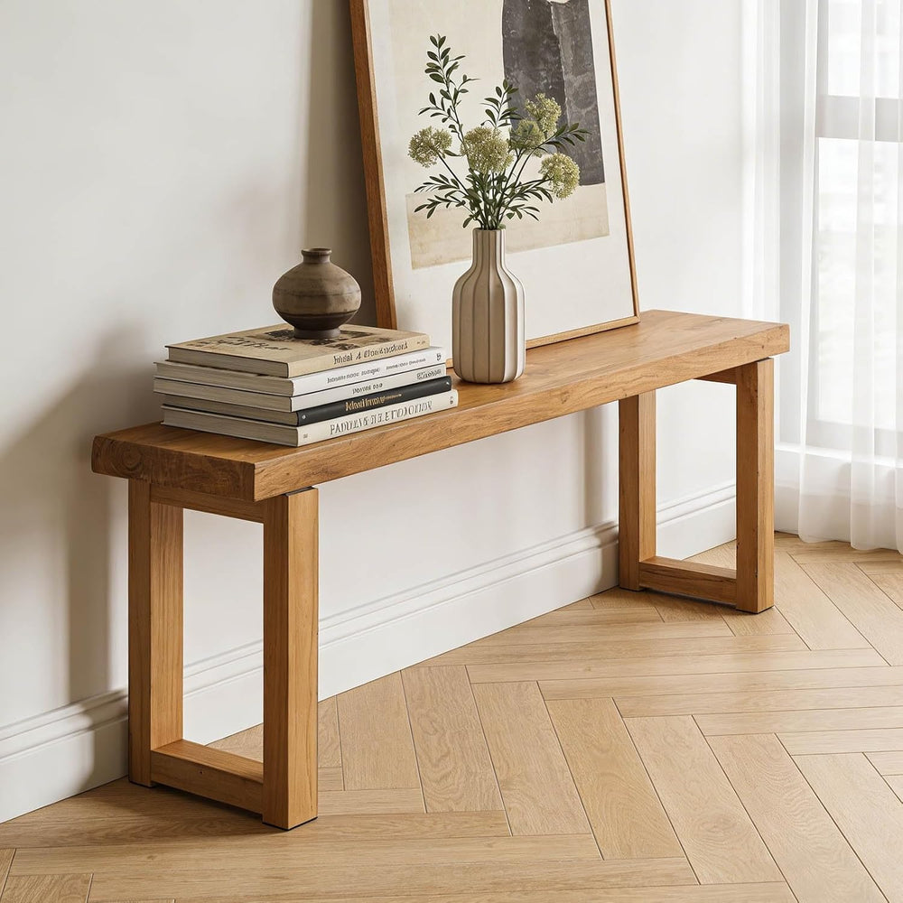Narrow Farmhouse Bench Skinny Wooden Entryway Long Bench 32" 39" 47...