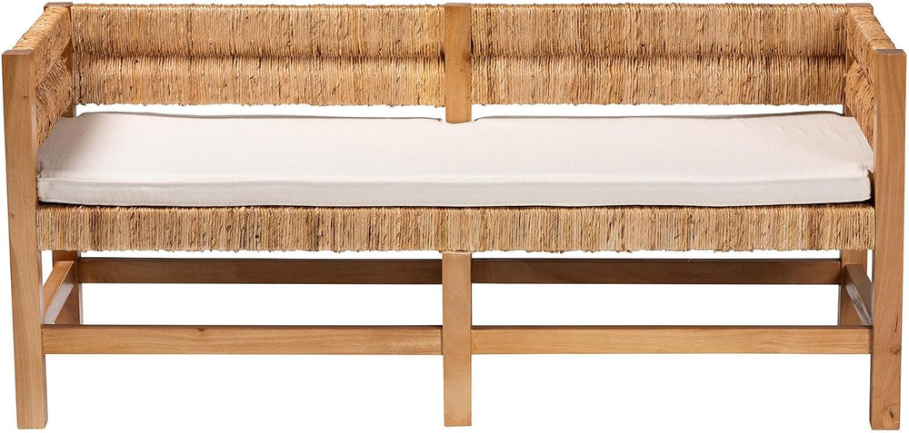 Bali & pari Ismael Accent Bench - Handwoven Seagrass Accent Seating with ...
