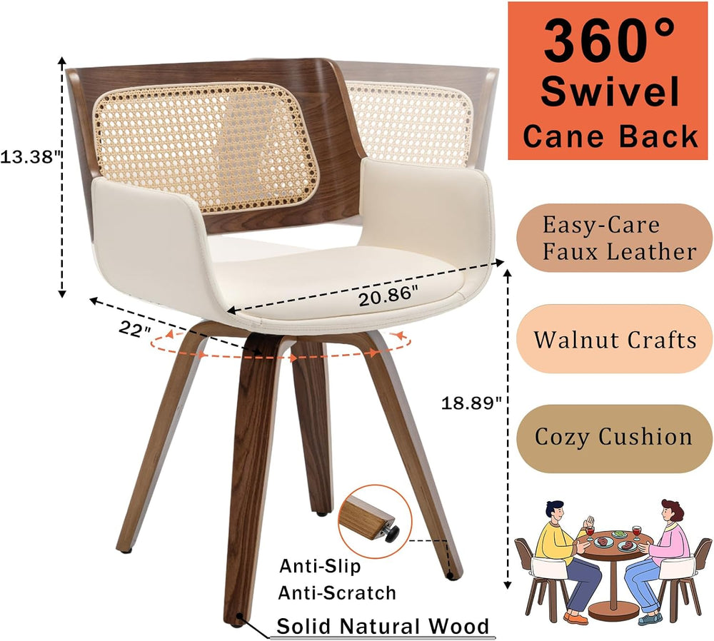 Swivel Dining Chairs - Mid Century Modern Dining Chairs with Curved Arms | Er...