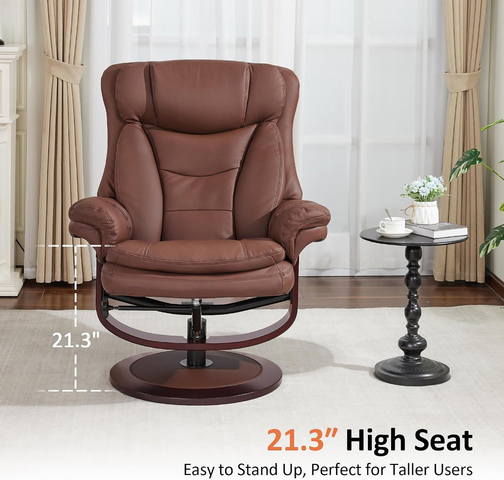 MCombo Oversized Swivel Recliner Chair with Ottoman, Adjustable Backrest, 360...