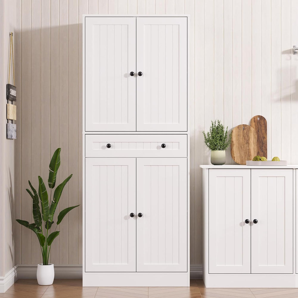 Furnify 71" Tall Kitchen Pantry Storage Cabinet with Doors & Drawer,...