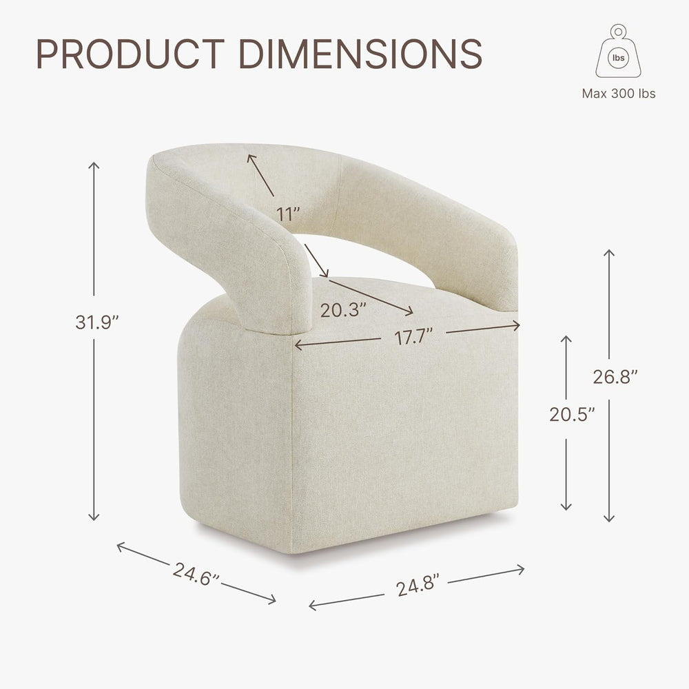 KISLOT Upholstered Dining Chairs with Casters Easy Assembly Require Modern Ba...