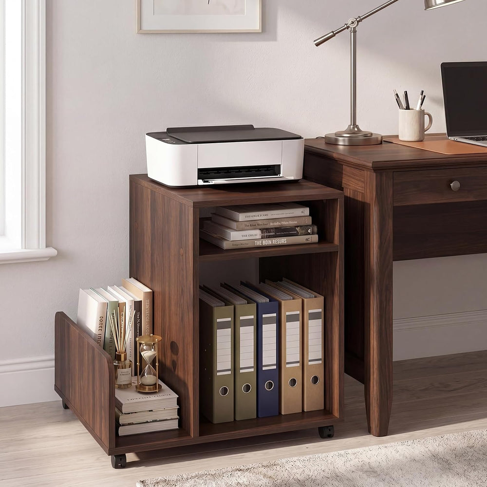 Giantex Rolling End Table with Storage, 3-Tier Mobile Sofa Couch Side Table w...
