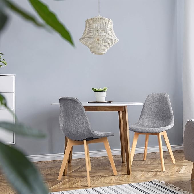 Giantex Set of 4 Kitchen Dining Chairs, Easily Assemble Modern Fabric Cushion...