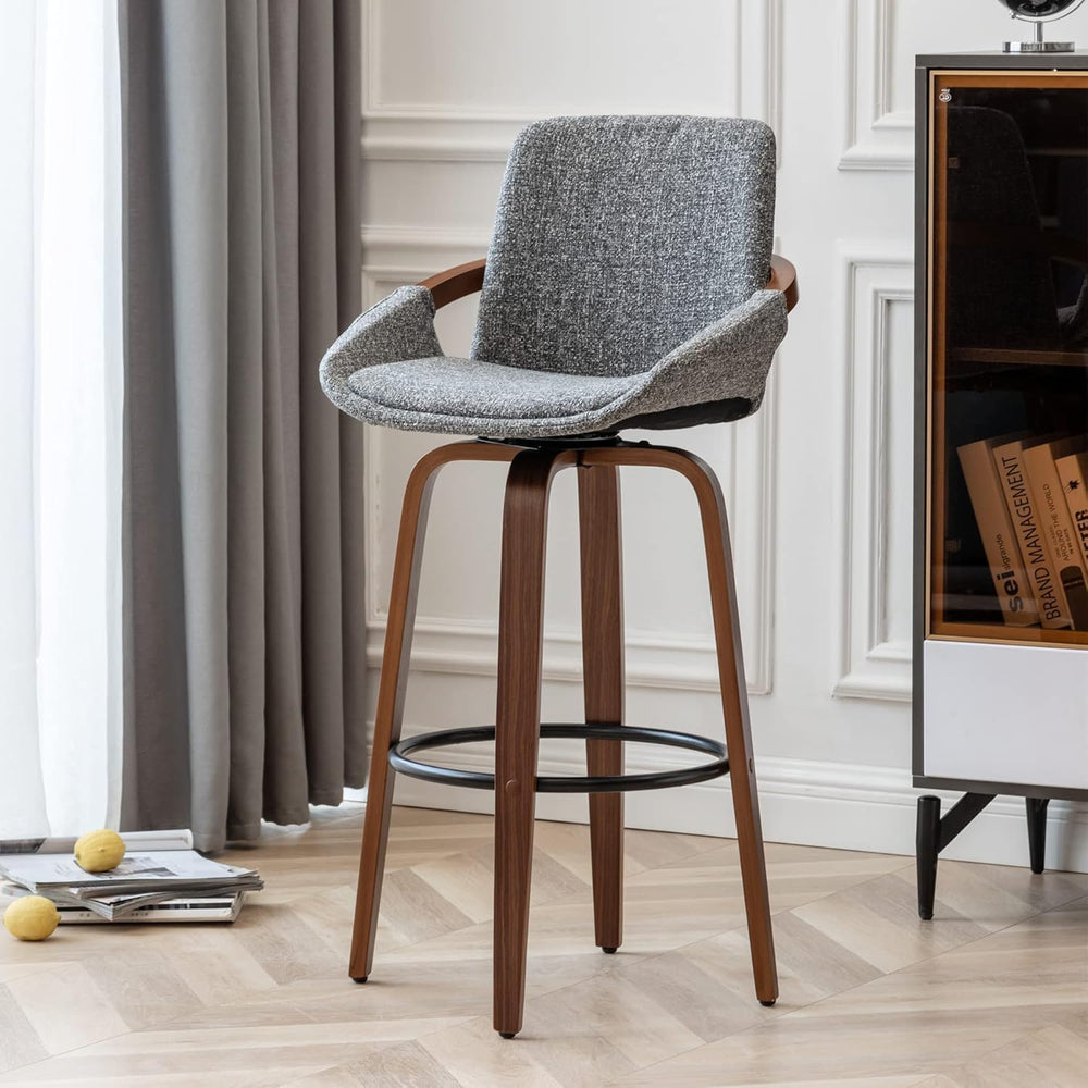 LUNLING 25.6" Counter Height Barstools Set of 3 Mid Century Modern Retro...