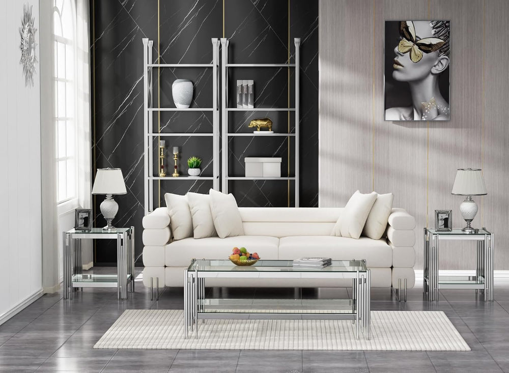 Luxury Coffee Table Set of 3, Modern Coffee Table and End Table Sets, 3 Piece...