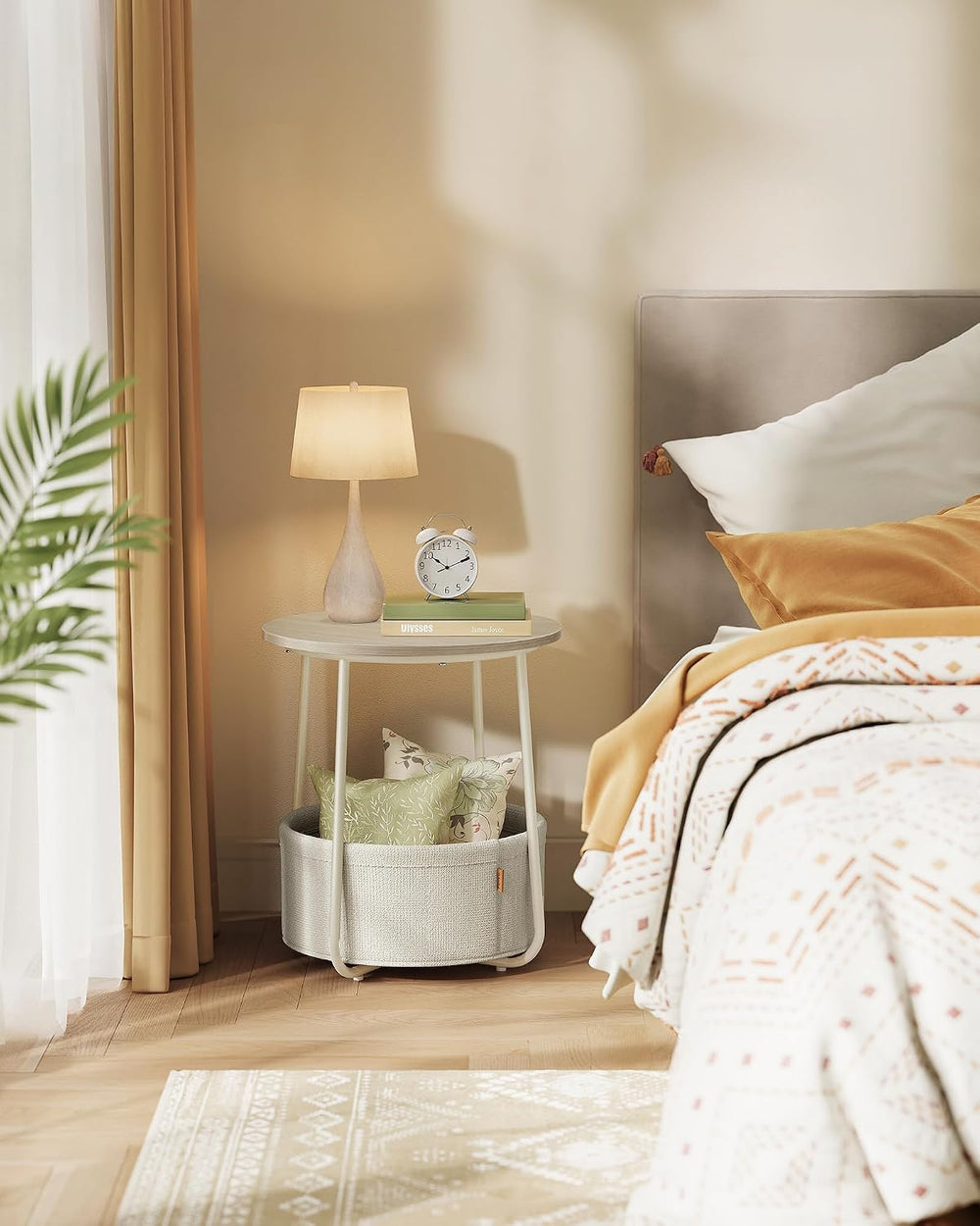 VASAGLE LILEA Collection - Small Round Side End Table, Modern Nightstand with...
