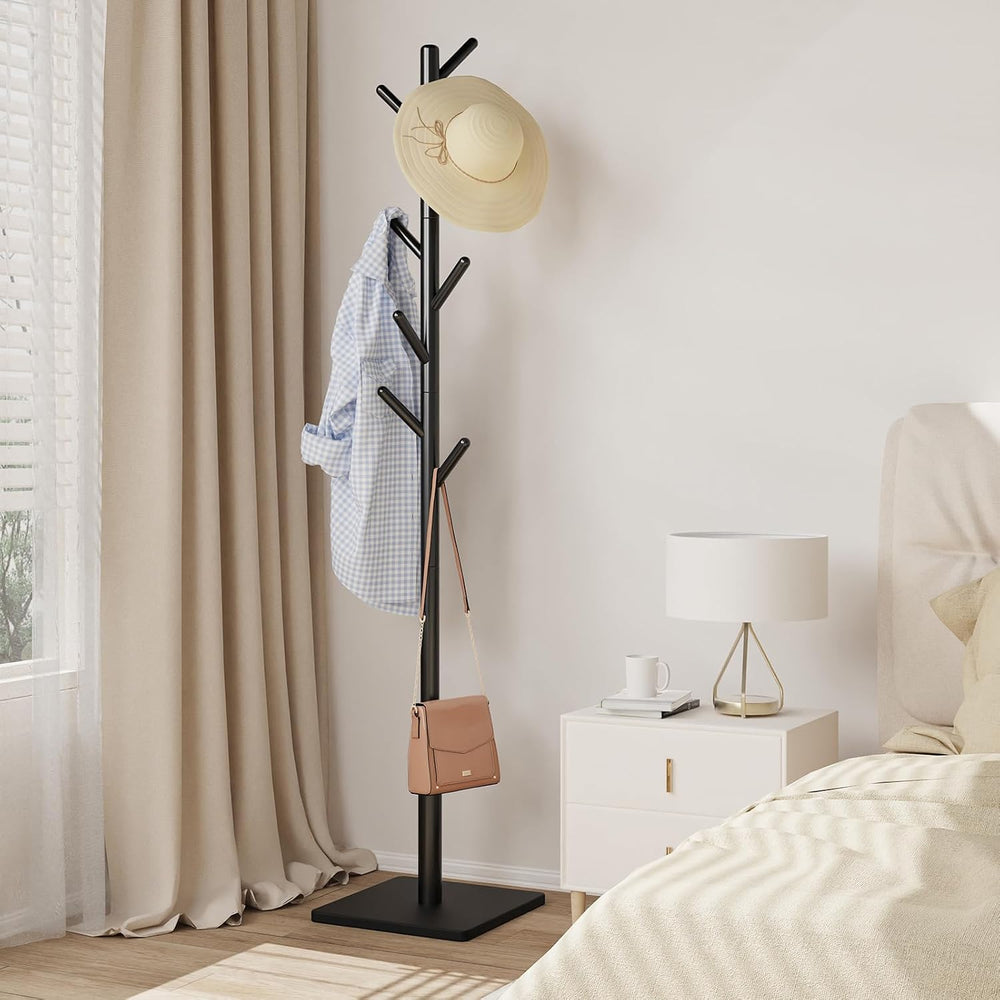 Coat Rack Freestanding with Stable Square Base for Cloathes, Hat, Used in Bed...