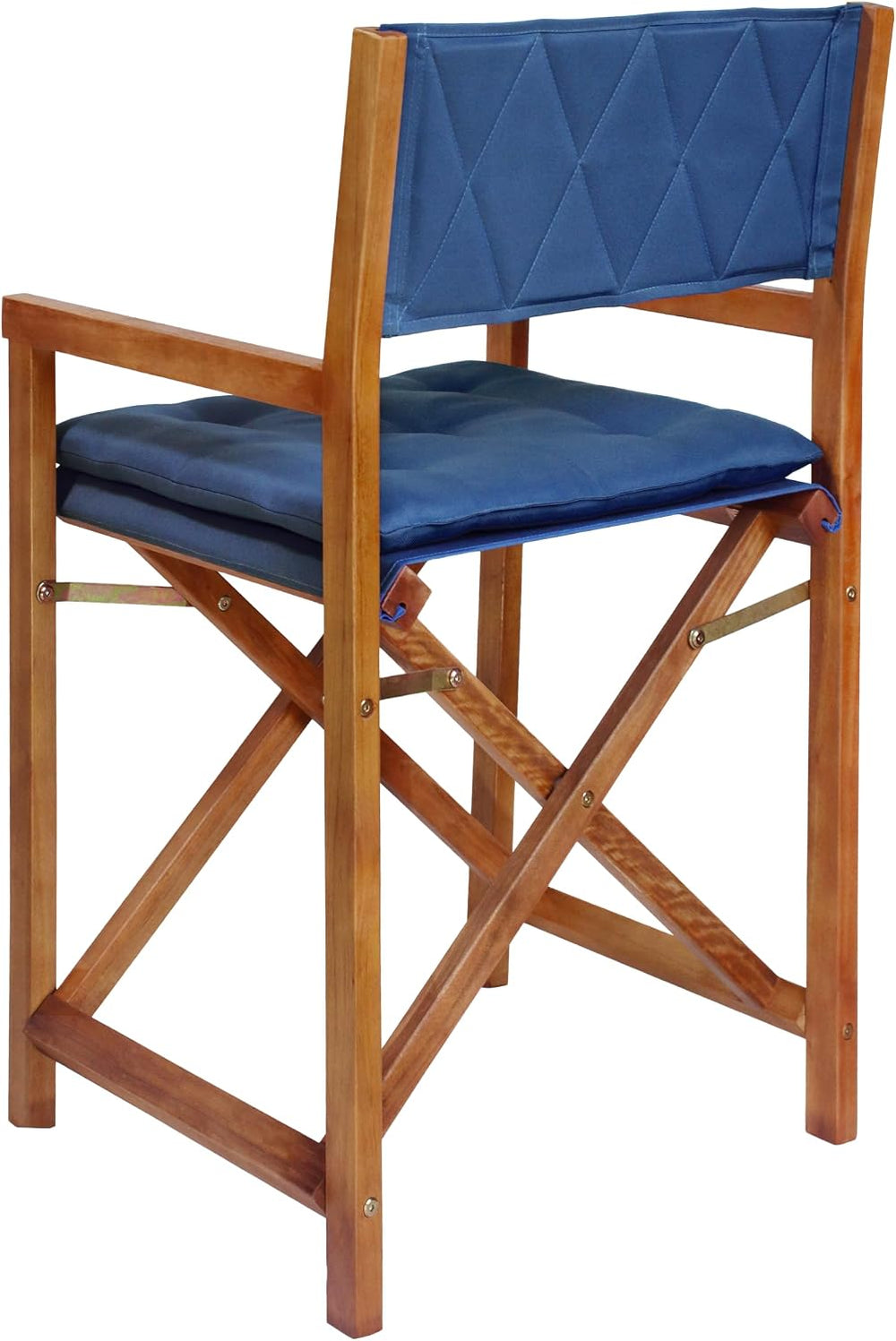 JONATHAN Y Waldo Foldable Acacia Wood Director Chair Set of 2, Blue