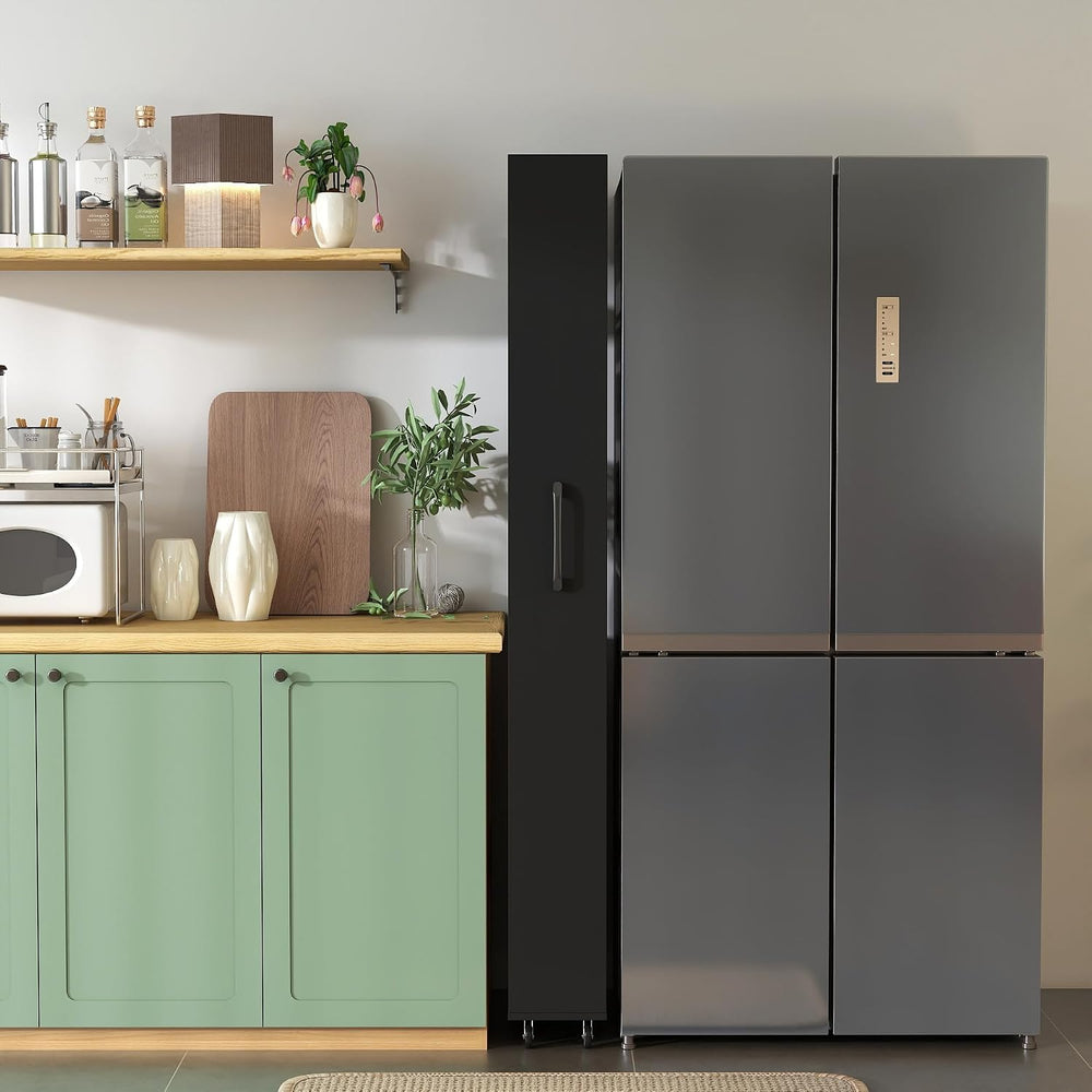 7 Tier Pull-Out Kitchen Pantry Storage Cabinet, 7.8'' Wide Rolling Op...