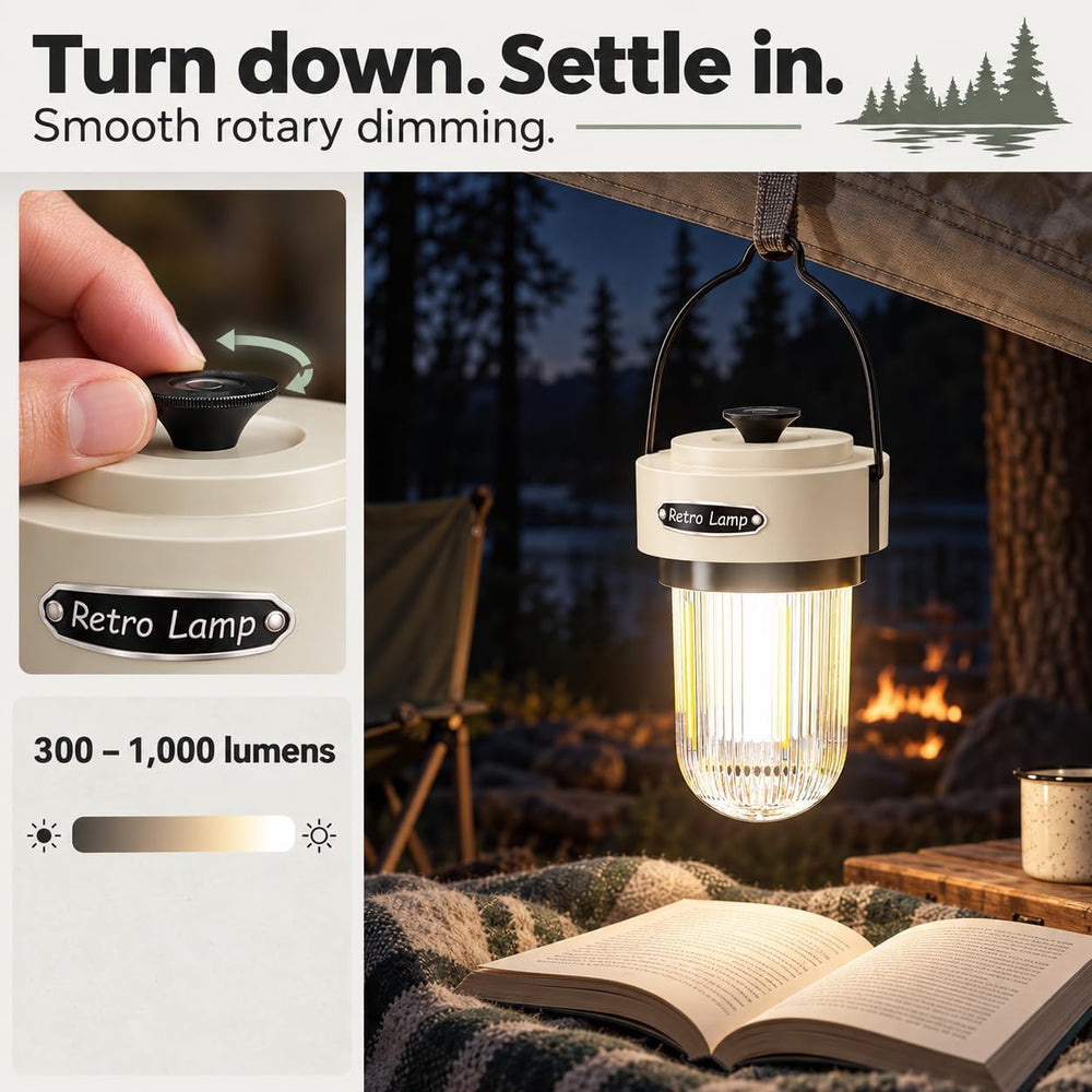 HOMY Rechargeable Camping Lantern, 1000LM LED Lantern with 3 Light Modes
