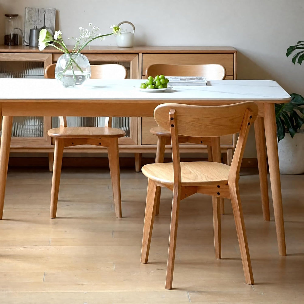 Solid Oak Wood Dining Chairs Set of 6 | Heavy Duty 400 lbs Commercial Grade |...