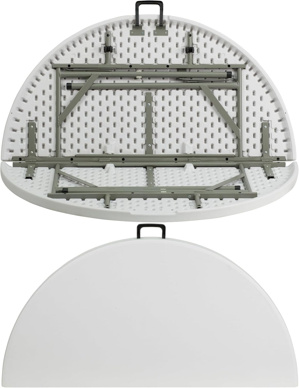 Flash Furniture 4-Foot Round Bi-Fold Granite White Plastic Folding Table | Li...