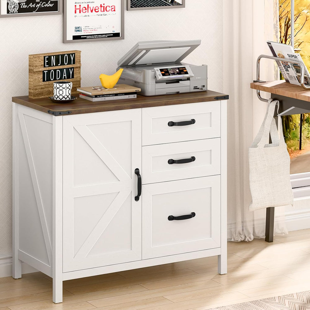 Befrases File Cabinet 3 Drawers Lateral File Cabinet with Adjustable Shelf fo...