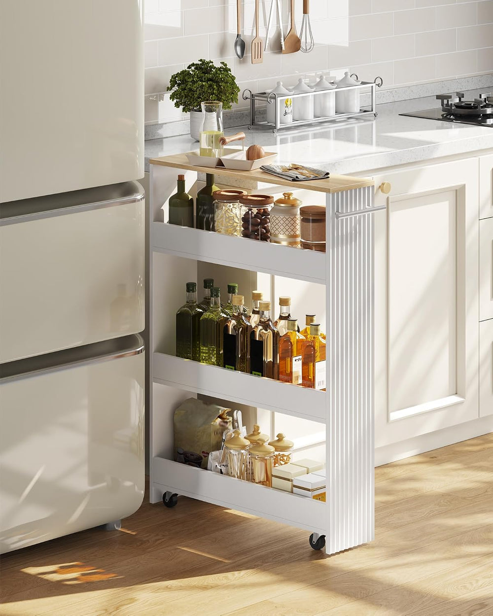 CHOEZON Slim Storage Cart with Wheels, 5.5" Narrow 4-Tier Rolling Cart, ...