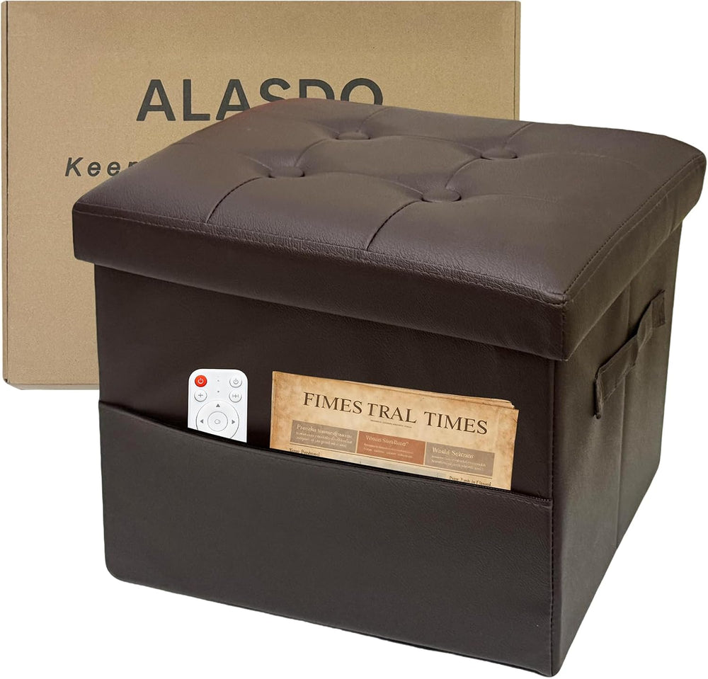 ALASDO Storage Ottoman Footrest Stool Small Ottoman with Storage Foldable Ott...