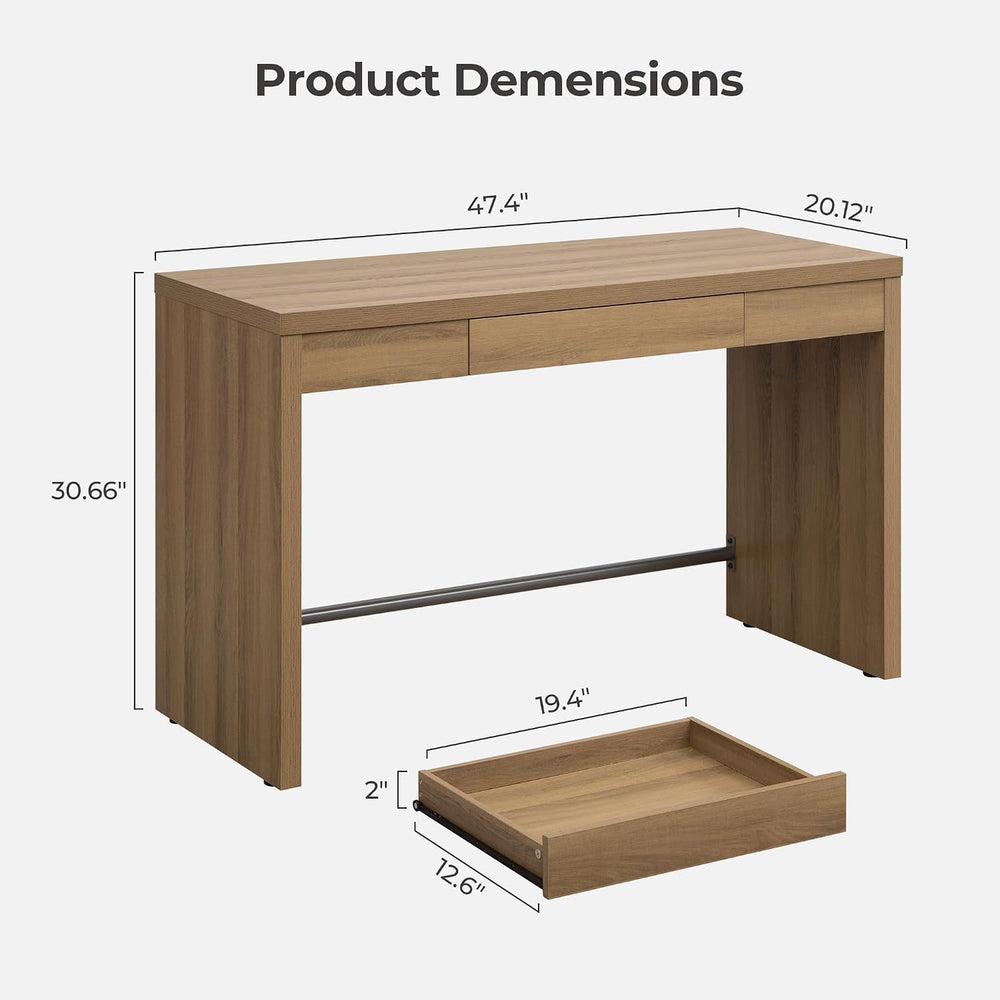 SICOTAS 47-Inch Computer Desk, Home Office Desk Writing Desk with Drawer