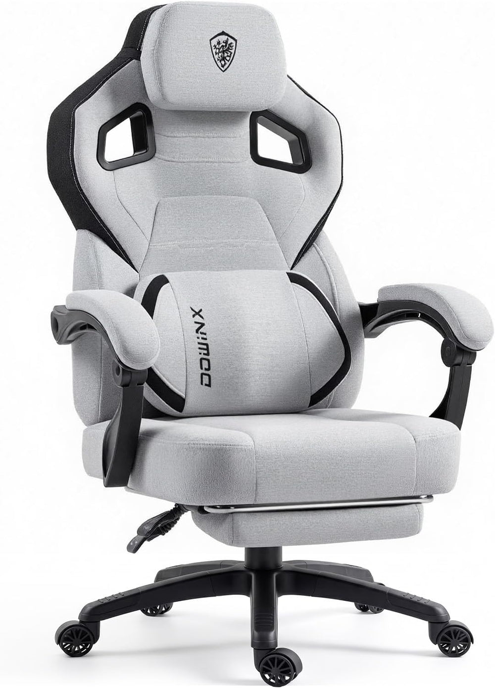Dowinx Big and Tall Gaming Chair with Footrest, Gray | Breathable woven fabri...