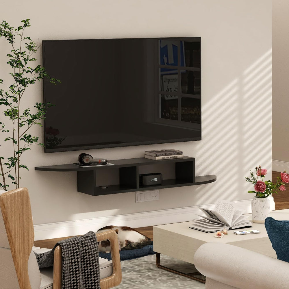 GHC Floating TV Stand, Wall Mounted Entertainment Center and Cabinet Shelf, T...