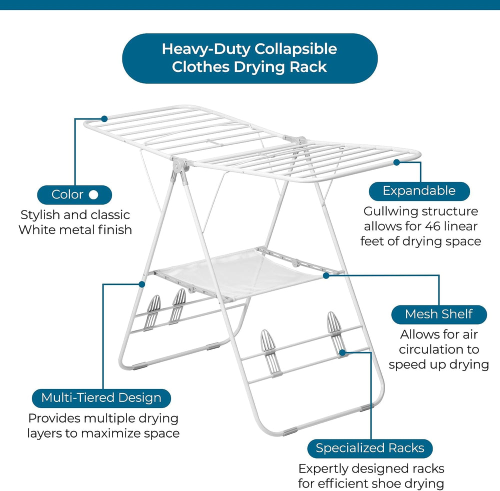 Honey-Can-Do Heavy-Duty Foldable Laundry Drying Rack – Portable Shoes & C...