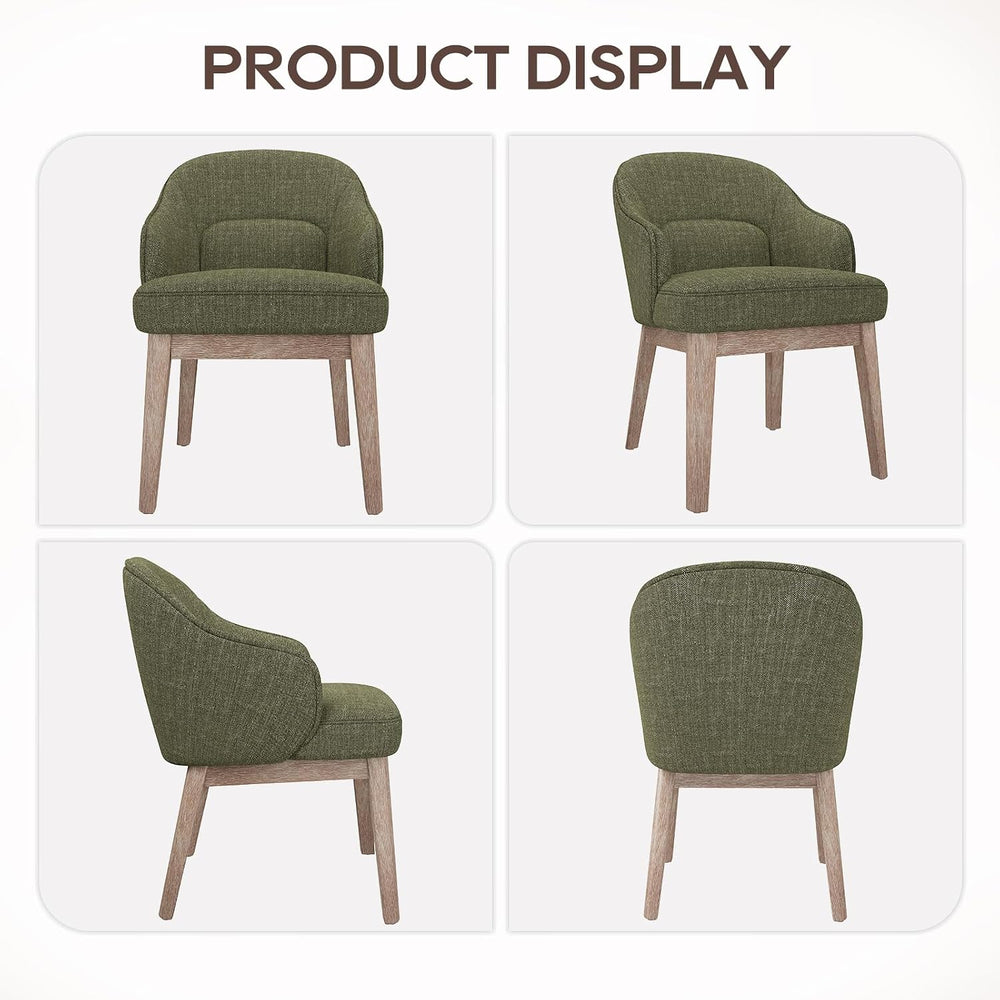 MALOL Dining Chairs Set of 4 with Lumbar Support,Fabric Upholstered Kitchen C...
