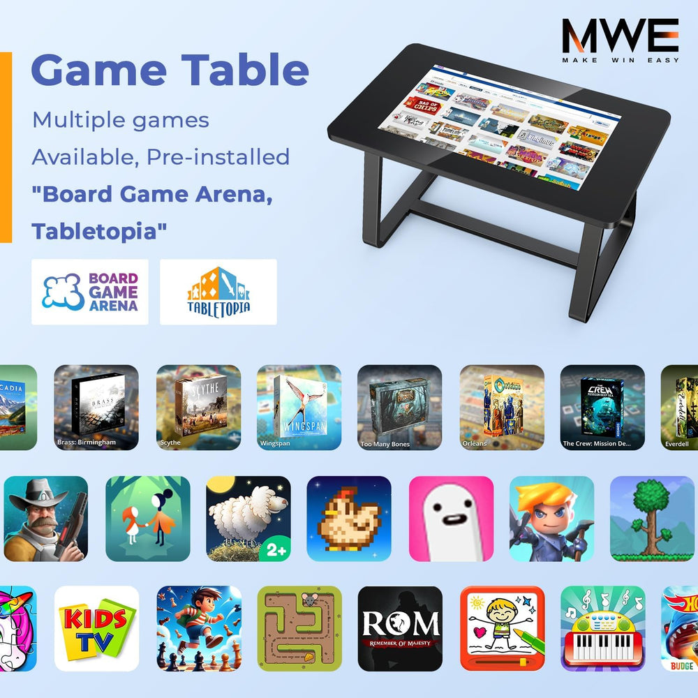 MWE 32 Inch Game Table, Multifunctional Touchscreen Table, Detachable Interac...