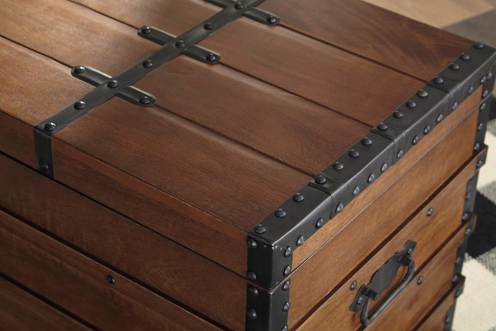 Signature Design by Ashley Storage Trunk Coffee Table, Brown, Kettleby | Coff...